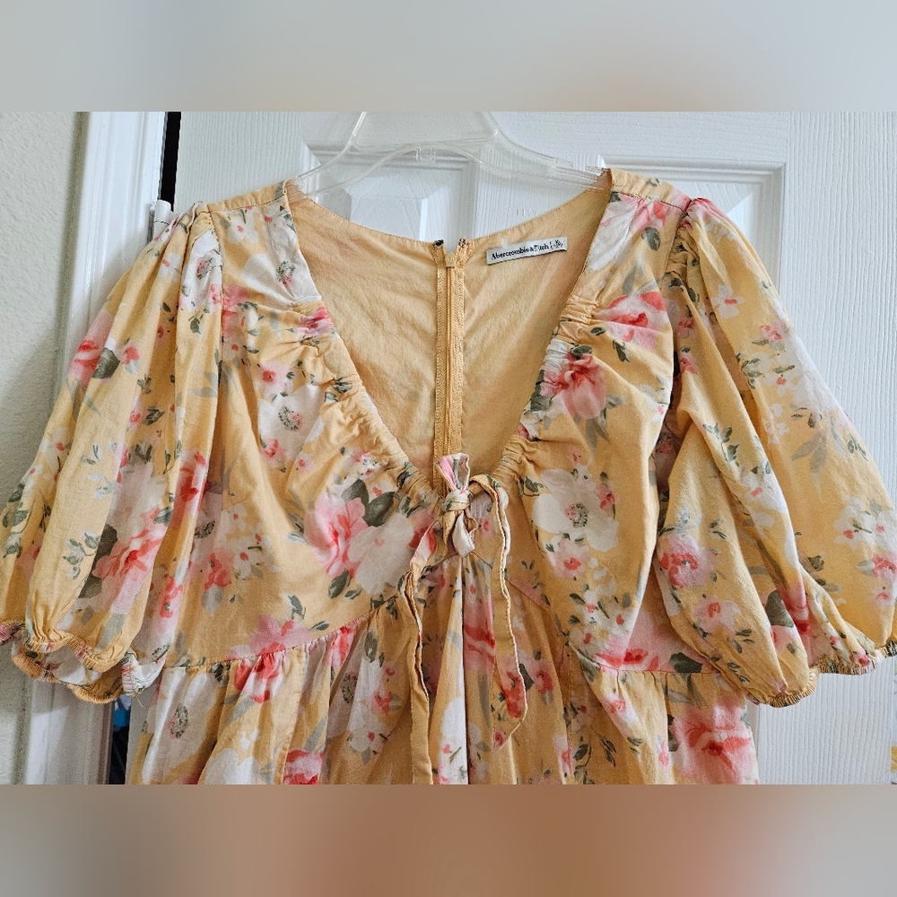 Abercrombie Deep V Neckline Floral Mini Dress - Picture 3 of 10